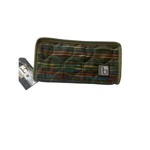 Cinda B Quilted Striped Zip-Around Wallet With Multiple Compartments